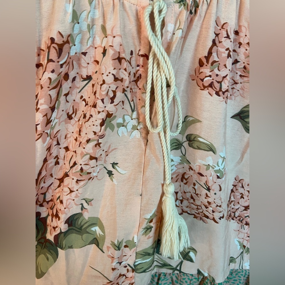 GiGiO Hydrangea Tiered Floral Cottagecore Patchwork Dress Sz Large - Picture 12 of 12